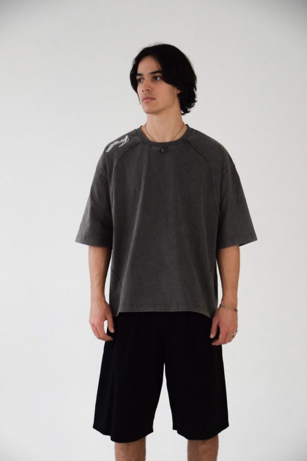 Vintage Black Washed Logo Tee